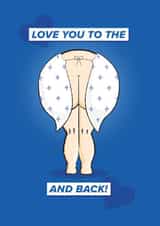 Rude Valentine's Day Card - Nude - Love You To The Moon And Back created by Louise Chorley