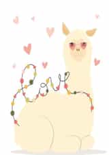 alpaca animal Valentines Day Card 11329 created by Family Designs