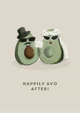 Happily avo after - wedding day card created by @doublepea_designs