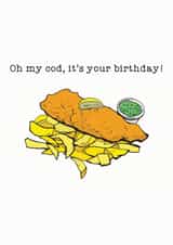 Birthday Card - Funny - Fish And Chips created by Hattybones