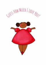 female girl Valentines Day Card 44645 created by Afritistic