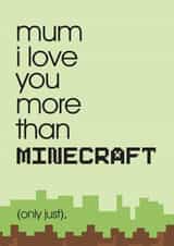 Minecraft Gaming Mothers Day Card 6033 created by Mrs Best Paper Co.