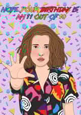 Stranger Things Eleven Birthday Card 15811 created by Lizzy B Draws.