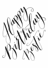 bestie friend Birthday Card 47095 created by @TheHampshireCalligraphyStudio