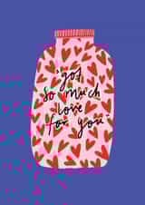 Jar of hearts card created by Jessica Smith Illustration 