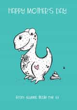 dinosaur potty training Mothers Day Card 46082 created by Dionne Turnbull