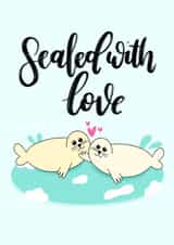 seals animals Valentines Day Card 12028 created by Mia Loves Letters