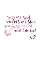 Farty Poem Anniversary & Valentine's Day Card created by Sassy Sarah