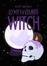 favourite witch Birthday Card 13424 created by Dark Finch