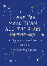 More than all the stars / dirty pants card created by Bow & Bell