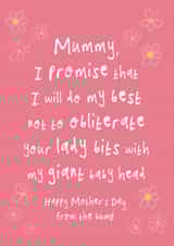 Funny Lady Bits From The Bump Mother's Day Card created by Bow & Bell