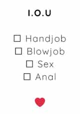 i owe you iou Valentines Day Card 47166 created by Emma Dumaresq