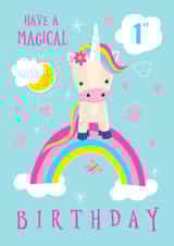 Children's Magical Unicorn 1st birthday card created by Dale Simpson