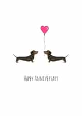 Cute Dachshund Anniversary Card - Happy Anniversary created by Hello Jax UK