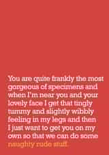 Cheeky Typography Valentines Day Card - Anniversary Card - Naughty Rude Stuff created by The Right Lines