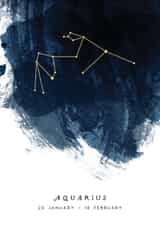 Aquarius Zodiac Star Sign Birthday Card created by Dig The Earth