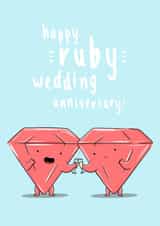 Ruby wedding anniversary - clinking champagne created by The Tipsy Turtle