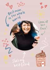 Personalised Mothers Day Photo Card created by Sam Bratby Art  - Best mum Mothers Day Personalised Photo Card 18715