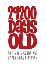 80 80th Birthday Card 16697 created by Waffle & Faff