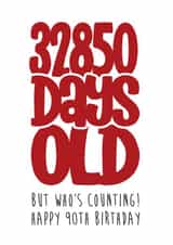 90 90th Birthday Card 16698 created by Waffle & Faff