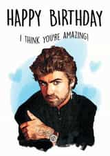 george michael music Birthday Card 18325 created by CARDBIZZ
