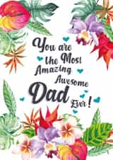 flowers leaves Father's Day Card 44691 created by Little Cham Cham