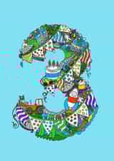 three third Birthday Card 21477 created by Jenny Wren Designs