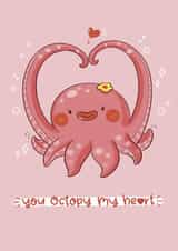 octopy pun Valentines Day Card 21484 created by Planet612