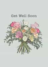 Flowers Get Get Well Card 21307 created by Molly & George Illustration
