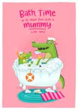 mummy bath Mothers Day Card 11090 created by Blue Kiwi Design