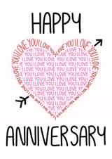 typography i love you Anniversary Card 14060 created by Sunny Spills