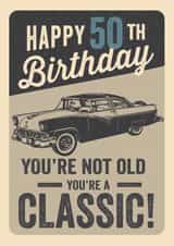 Retro Male Adult Classic Car 50th Birthday Card created by Emoticology Cards
