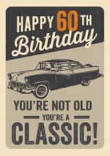 Retro Male Adult Classic Car 60th Birthday Card created by Emoticology Cards