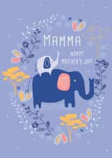 Mamma elephants Mother's Day card created by Rebecca Prinn