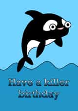 Killer whale Whale Birthday Card 47303 created by @cuteblacklines