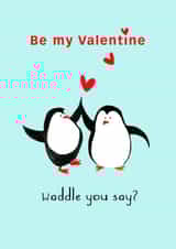valentine penguins Valentines Day Card 20472 created by beacapomaggidesign