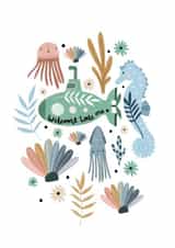 Under the sea newborn card created by Printed Picnic