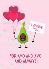 avocado food Valentines Day Card 47204 created by CattleShed