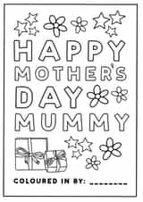 Mother's day childrens colouring in card created by Hot Dog greetings