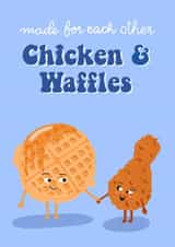 Chicken Waffles  Valentines Day Card 21519 created by Bianca Crew Designs