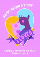 Two mums Lesbian Mothers Day Card 33558 created by Peculiar Print Shop by Hannaeyetattoo 