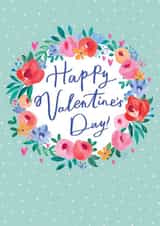 wreath flowers Valentines Day Card 19849 created by Sam Wilson