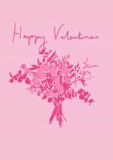 bouquet flowers Valentines Day Card 16919 created by Lucy McCabe