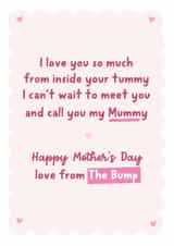 Cute Mothers Day Card - Mummy To Be - Poem - From the bump card created by Percy & Pearl