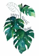 Pretty Watercolour Cheese Plant New Home Card - House Plants - Happy New Home created by Bramble Designs