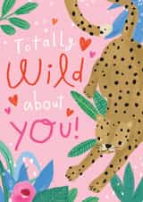 wild leopard Valentines Day Card 44661 created by Sam Wilson