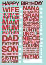 Happy Birthdat Family Tick Box created by @alocalradgie