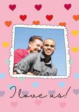 Personalised Valentines Day Photo Card created by Rulu - Rainbow Hearts Photo Card
