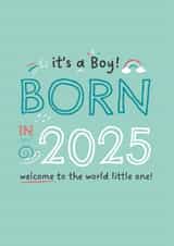 New Baby Boy Card born in 2025 created by Sharon Armstrong Creative