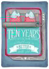 Cute Tin Pun Anniversary Card - 10 years - 3650 Days Of Love created by Claire Lefevre